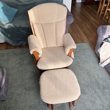 Nursery Dutailier Glider Rocking Chair & Matching Footstool Locking Feature SO30