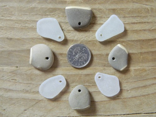 Drilled sea glass - drilled, and