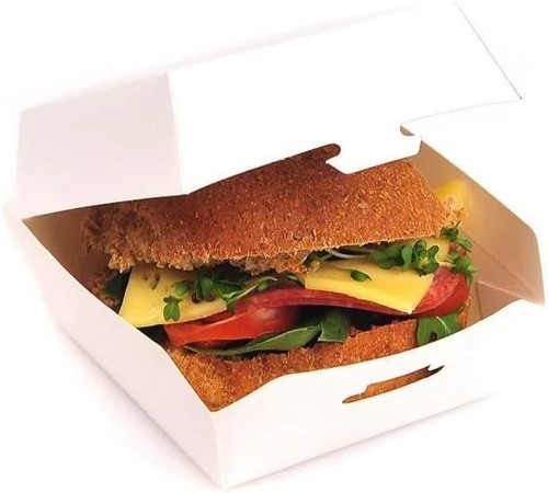White takeaway burger box - white,