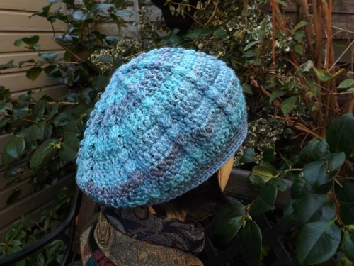 Crochet beret turquoise blue - beret,