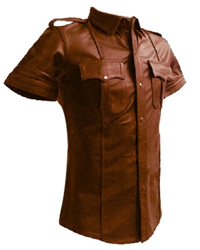 Mens brown genuine - genuine, leather