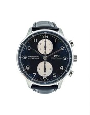IWC Portuguese IW371404 41mm Black Chronograph Mens Watch with Box and Papers