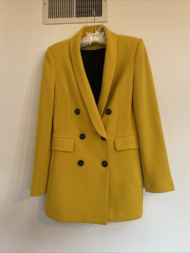Zara yellow double breasted - yellow,