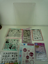 CRAFTERS COMPANION GEMINI A4 CUTTING PLATE & JOBLOT OF SILICON & RUBBER STAMPS
