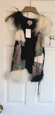 Coronets and Queens FUNKY PUNKY FUR SEQUIN & BEADED WAISTCOAT - SIZE SMALL
