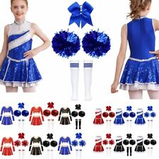 UK Girls Cheer Leader Uniform Outfit Cheerleading Dress Set Halloween Costume
