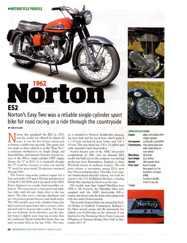 1962 norton es2 - es2, ~