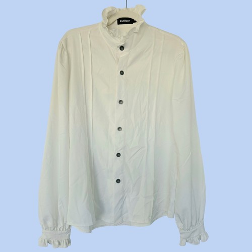 White victorian ruffle - white, blouse