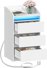 LED Bedside Table 2 Drawers