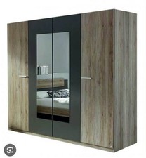 4 DOOR WARDROBE WITH HANGING RAILS AND SHELVES - EXCELLENT CONDITION -DISMANTLED