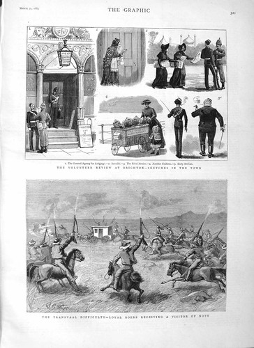 Original old antique print - old,
