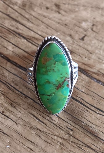 Vintage green turquoise ring - turquoise,