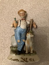 Tramp by fence / bench with Dog ornament