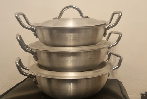 3pcs 30cm aluminium wok - 3pcs, 26,28,30cm