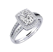 IGI Lab Created 2.55 Ct Oval Cut 950 Platinum Diamond Halo Engagement Ring