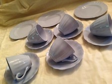 vintage blue meakin glamour celeste plates cups saucers