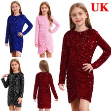 Kids Girls Sparkly Sequin Long