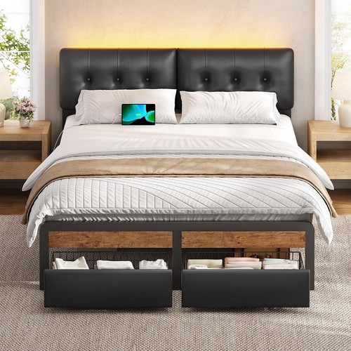 Double bed frame - bed, metal