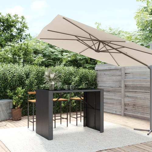 Bar table black rattan - table,
