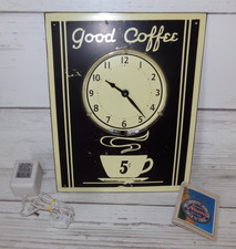 Retro Metal Wall Clock W/ Neon