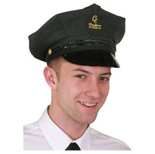 ADULT CHAUFFEUR DRIVER FANCY DRESS COSTUME PEAKED HAT LIMO TAXI ADULT ACCESSORY