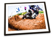 Motocross Motorbike Brown FRAMED ART PRINT Picture Poster Artwork