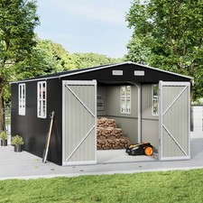 Metal Garden Shed 16 X 10, 12 X 10, 10X8ft Garden Storage WITH Windows Lockable