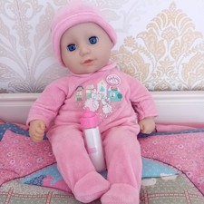 🩷Beautiful Baby Annabell In Original Pink Velour Outfit & Hat & Bottle🩷