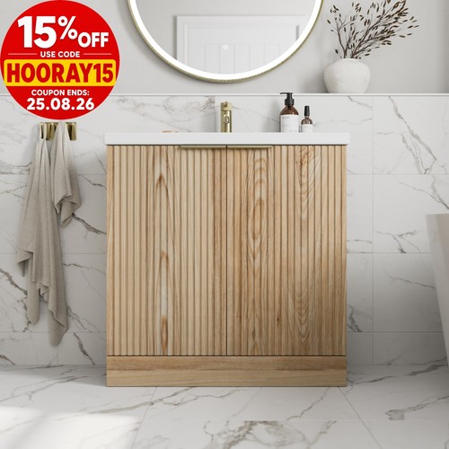 Fluted 800mm bathroom vanity - fluted,