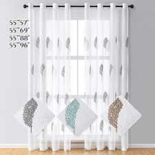 2 Panels Embroidered Sheer