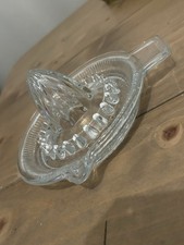 Antique Heavy Glass Ornate Lemon Juicer Squeezer
