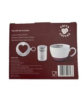 Costa coffee Cappuccino Set inc- Mug, dusting Shaker & made with Heart Stencil