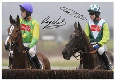 (75)  KAUTO STAR AND DENMAN RUBY WALSH SIGNED  A4 PHOTOGRAPH REPRINT ++++++++++