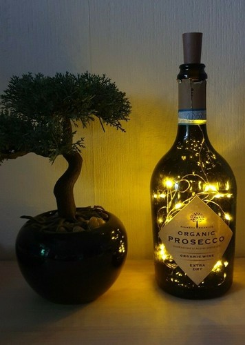 Black glass prosecco bottle - black,