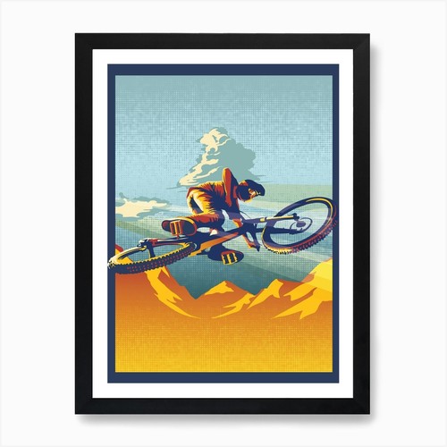 Air miles cycling art print - miles,