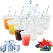 10Pcs Plastic Cups with Lids