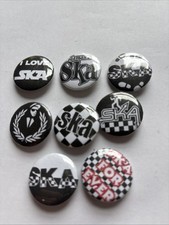 Eight SKA Pin Badges. 