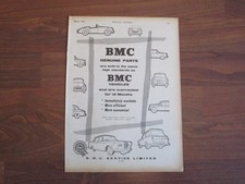 Vintage UK Magazine Advertisement 1960 -  BMC Genuine Parts Austin, Morris, M.G.