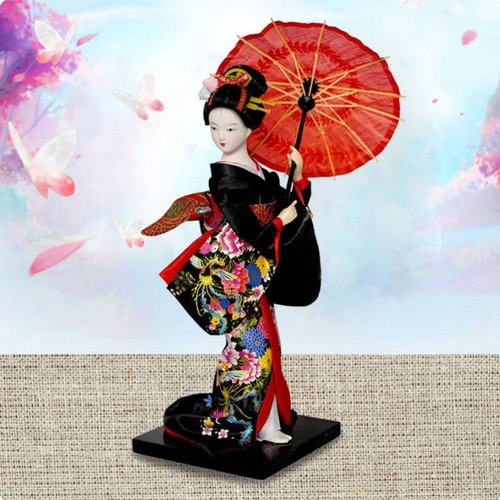 Silk geisha doll handmade - silk,