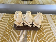 Vintage 3 Little Monkeys On A Plinth ‘See No Evil’ From Africa