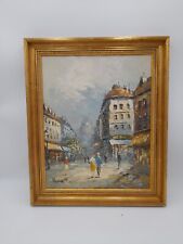 Framed Caroline Burnett Oil On Canvas Parisian Street Scene Painting Signed