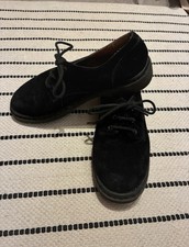 Topshop Black Suede Shoes Lace