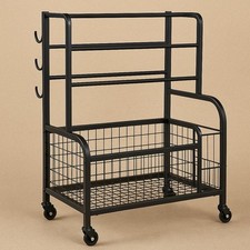 Multi-Functional Dumbbell Storage Rack with Hooks & Basket | Home Gym Organizer