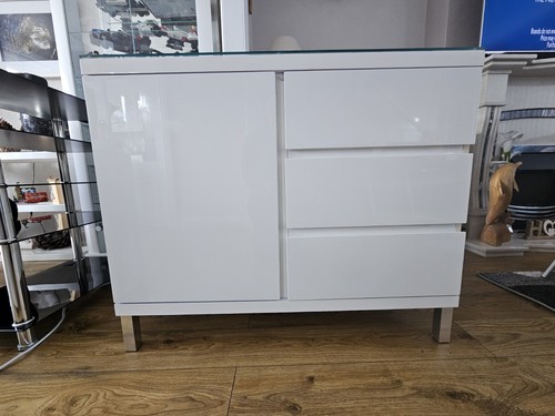 White gloss sideboard with - white,