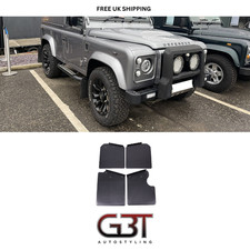 FRONT AND REAR MUD FLAPS FOR LAND ROVER DEFENDER 90  WITH BRACKETS BOLTS L316 UK