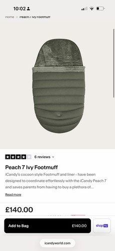 Icandy peach footmuff ivy - icandy,