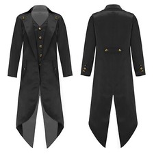UK Kids Boys Girls Halloween Costume Vintage Tailcoat Jacket Frock Coat Dress Up