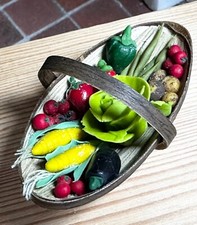 Dolls house miniature 1:12 ARTISAN vegetable trug