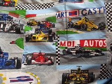 single bed sheet car grand prix bedding kids blue alexander henry style fabric