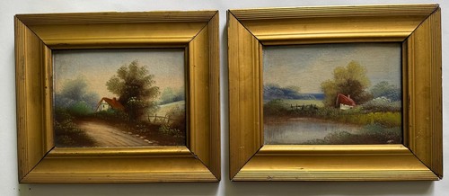 Antique pair small - pair, oil
